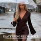 Women's Flattering Ruched V-Neck Mini Dress