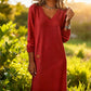 💖LAST DAY PROMOTION - 50%OFF 💖 Women’s Long Sleeve V-Neck Knit Dress
