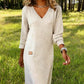 💖LAST DAY PROMOTION - 50%OFF 💖 Women’s Long Sleeve V-Neck Knit Dress
