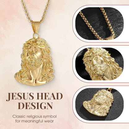 ⏳Limited-time 35% off⏰Jesus Head Pendant Necklace✝️📿