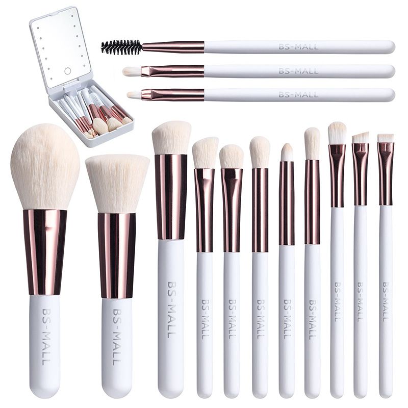 🔥 Big Sale 49% OFF🌈Travel Makeup Brush Set with LED Light Mirror