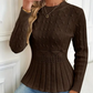 ⏳Limited-time 50% off⏰Women's Chunky-Knitted Crew Neck Peplum Sweater🧶👚
