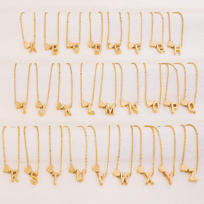 🔥Christmas Sale 50% OFF!!🔥Tiny Initial Necklaces Golden Heart Letter A-Z💖