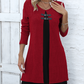 Women's Faux Two-Piece A-Line Knee-Length Dress
