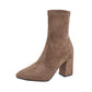 Women's Chunky Heel Pointed Toe Ankle Boots