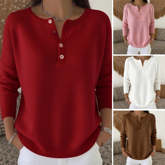 📢📢45 % OFF !!⏰⏰Women's Button V-Neck Knit Sweater