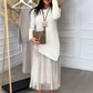 🎄Christmas Sale 50% OFF🌟Women’s Irregular Sweater & Pleated Tank Midi Dress 2-Piece Set