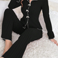 🔥New Arrivals Hot Sale⚡Women's Ribbed Knit Pajamas Sets with Lapel Collar & Bows
