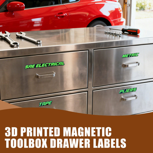 Custom Premium Magnetic Toolbox Labels for Tool Organization - 23 Pack of High Quality 3D Printed Personalized Magnets