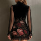 📢49 % OFF !!⏰🌹 Romantic Floral Lace Mesh Sleeve Bodycon Dress