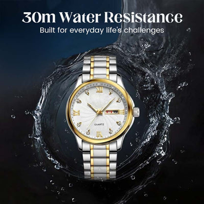 🔥Men's Two-Tone Waterproof Luminous Watch