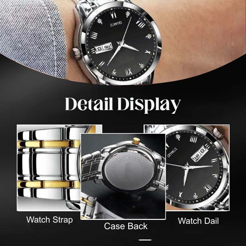 🔥Men's Two-Tone Waterproof Luminous Watch