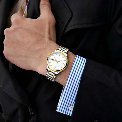 🔥Men's Two-Tone Waterproof Luminous Watch