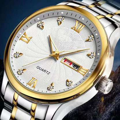 🔥Men's Two-Tone Waterproof Luminous Watch