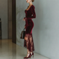 Women's Square Neck Lace Bodycon Dress