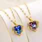 💕Colourful Ocean Heart Pendant Titanium Necklace