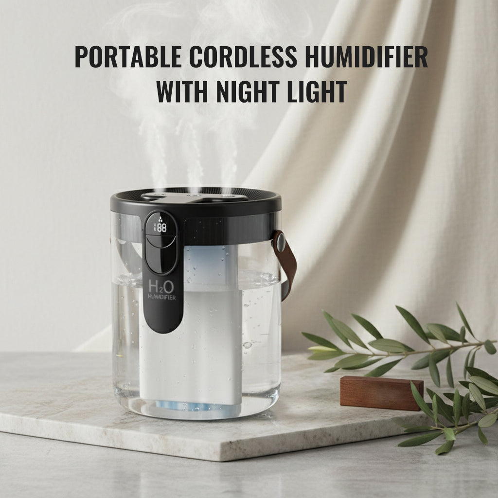 ✨🎅Last-Minute Christmas Offers 🎄⏰Portable Cordless Humidifier with Night Light