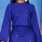 Women’s Long Sequin Pleated Mermaid Dress