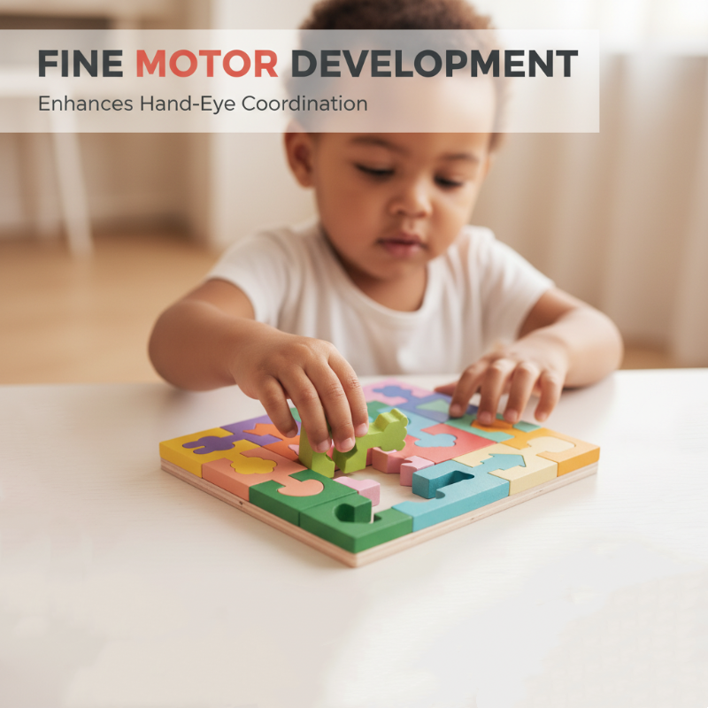 Wooden Geometric Shape Matching Puzzle for Toddlers