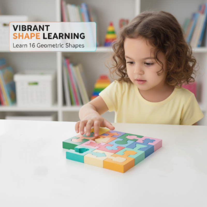 Wooden Geometric Shape Matching Puzzle for Toddlers