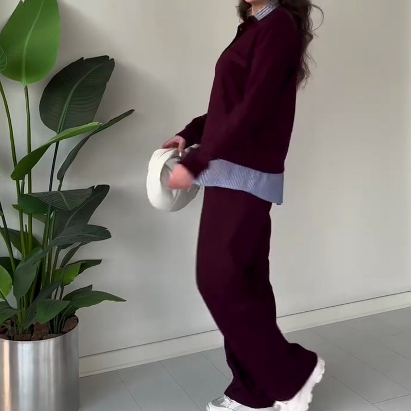 🔥Hot Sale Offers🔥Women's Casual Long-Sleeve Top and Pants 2-Piece Set