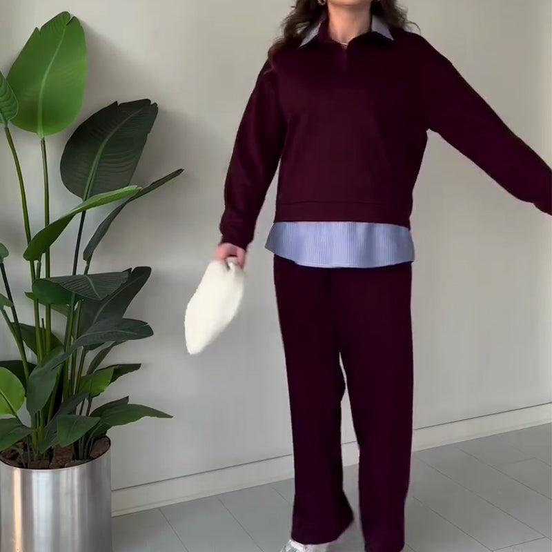 🔥Hot Sale Offers🔥Women's Casual Long-Sleeve Top and Pants 2-Piece Set
