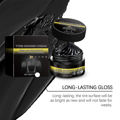 ✨ Tire wax – restores black gloss, blocks UV, repels dirt. Easy & quick!