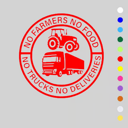 ⚡⚡50% OFF!!! 🚜Car Decal: 🌾No farmers, no food - no trucks, no deliveries🚛