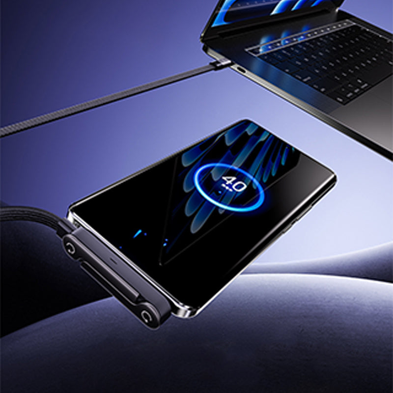240W Fast Charging Cable with Adjustable Phone Stand