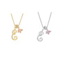 💖Initial Letter Necklace with Pink Heart Charm✨