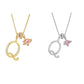 💖Initial Letter Necklace with Pink Heart Charm✨