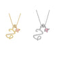 💖Initial Letter Necklace with Pink Heart Charm✨