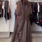 Women's Fashion Knit Top & Mesh Dress 2-Piece Set