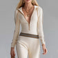 🔥New arrivals offer-Women's Hooded V-Neck Zip-Up Knitted Jumpsuit