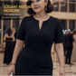 🔥Classic Black Sparkly V-Neck Short Sleeve Dress