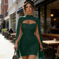 💃2026 New Arrivals 48% OFF💥Women's Cutout Ribbed Dress with Chiffon Cape