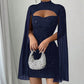 💃2026 New Arrivals 48% OFF💥Women's Cutout Ribbed Dress with Chiffon Cape