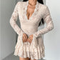 🎁2026 New Arrivals 49% OFF💥Elegant Lace V-Neck Dress with Ruffle Trim