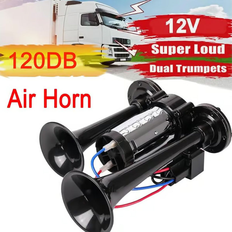 ⏰Train Air Horn 120dB – Fits Trucks, Cars & Boats | 12V/24V, Waterproof & Tool-Free Install 🚛🔊