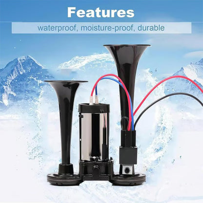 ⏰Train Air Horn 120dB – Fits Trucks, Cars & Boats | 12V/24V, Waterproof & Tool-Free Install 🚛🔊