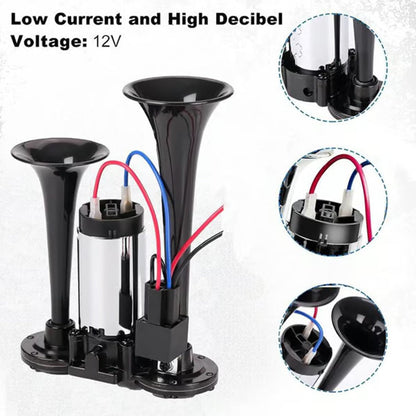 ⏰Train Air Horn 120dB – Fits Trucks, Cars & Boats | 12V/24V, Waterproof & Tool-Free Install 🚛🔊