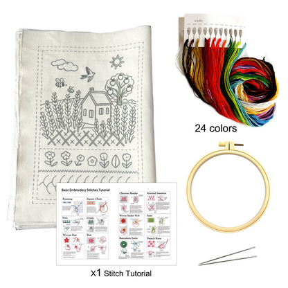 DIY Embroidery Stitch Practice Book Kit