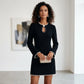 ✨🔥Women’s Short Faux Pearl-Trim Keyhole Sheath Dress👚