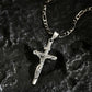 ✝️ 50% OFF! ✨ Gold Crucifix Necklace – Detailed INRI Motif, Adjustable Figaro Chain & Sparkling Finish 💛