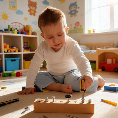Montessori Wooden Screw Driver Board Toy