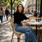 Women's Rhinestone-Embellished Wide-Leg Jeans