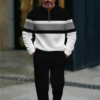 👕🔥 Men's Graphic Print Pullover & Pants Set 👖