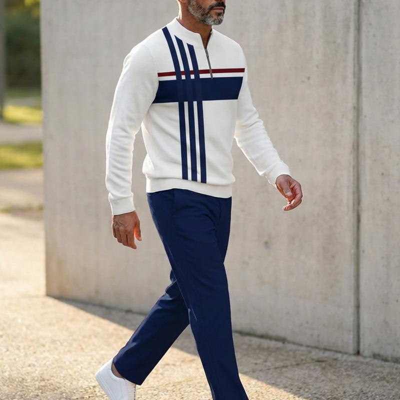 👕🔥 Men's Graphic Print Pullover & Pants Set 👖