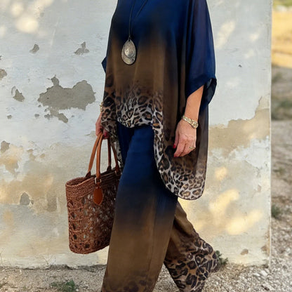 Women's Gradient Leopard Print 2-Piece Set