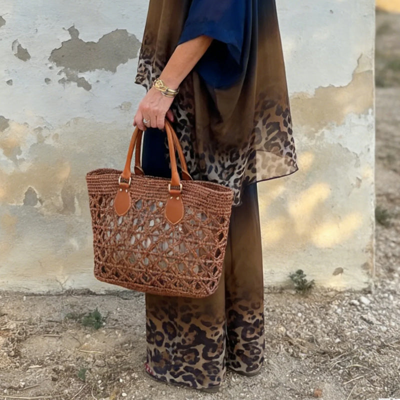Women's Gradient Leopard Print 2-Piece Set